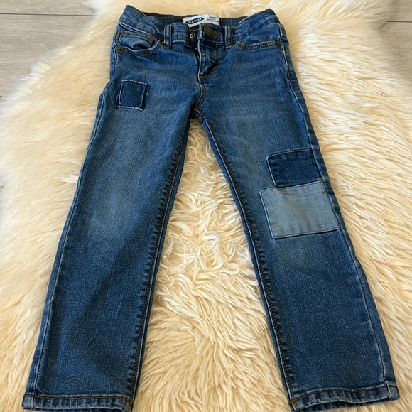 H&M Gray Hoodie Sweatshirt Gold Lettering & Old Navy Medium Blue Skinny Jeans - Picture 8 of 13